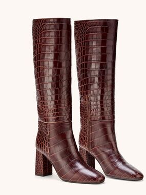 INEZ Paloma Boots Mocha Croco 7.5 (New with dust bag, no box)